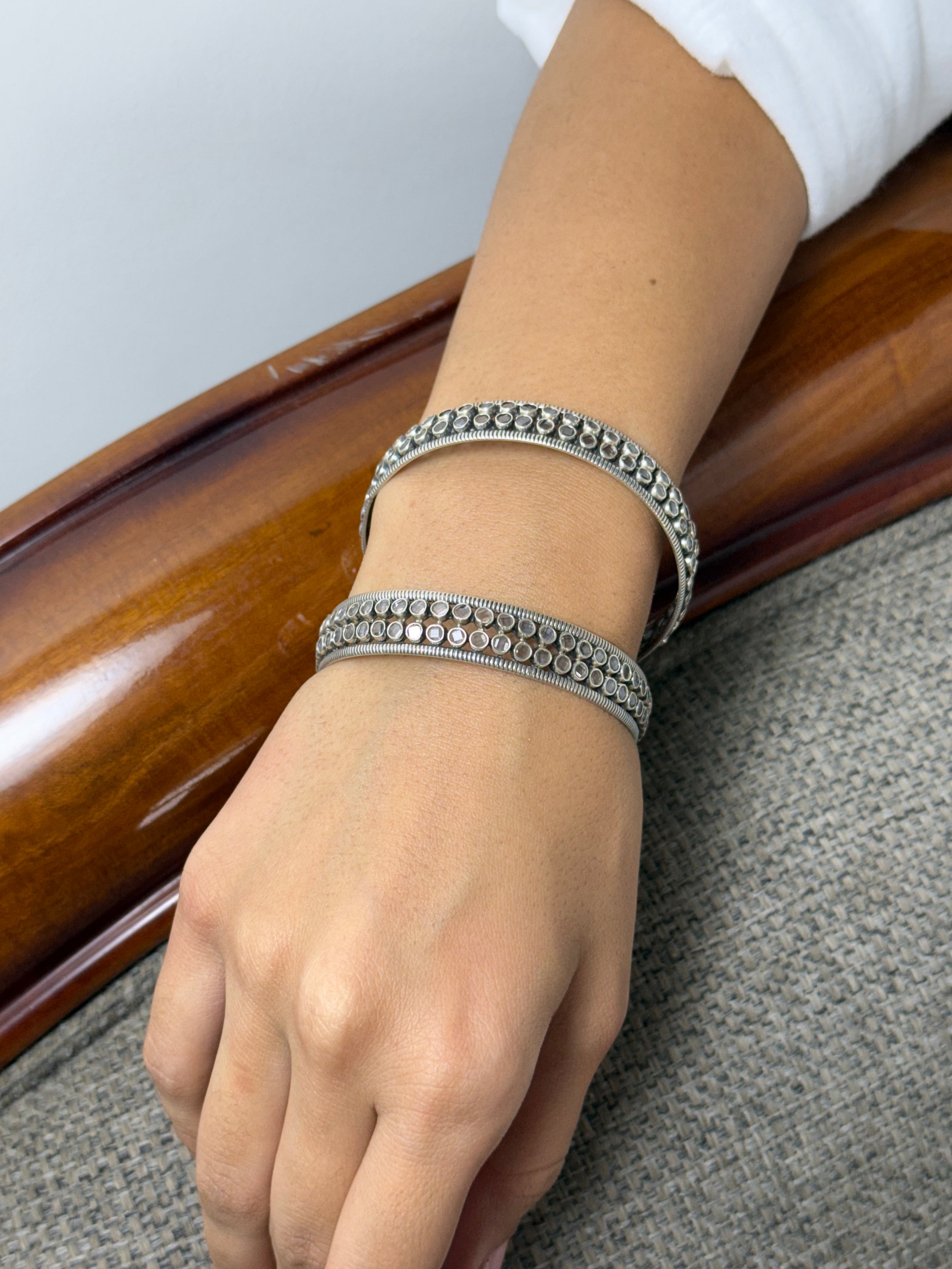 925 Silver Double MoonLoop Bangle